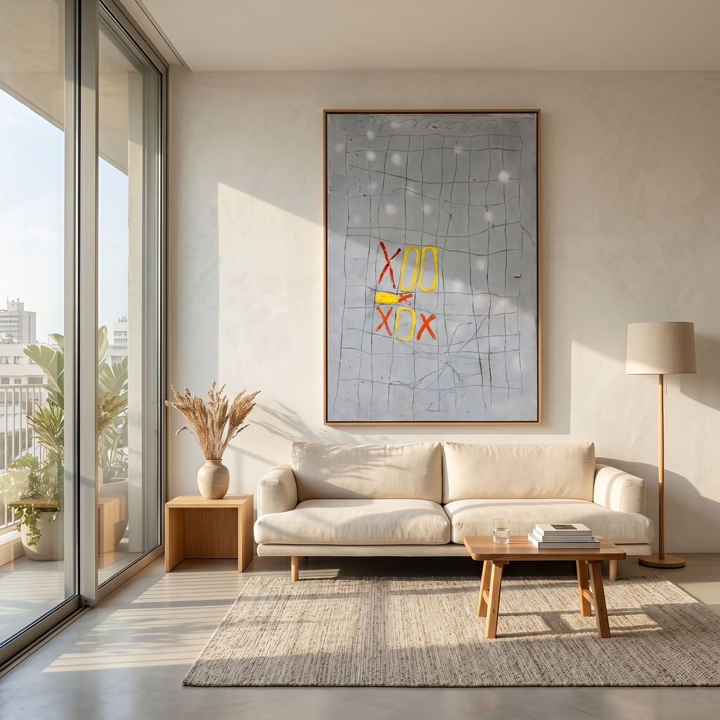 GRID — EditionOne הדפס אמנות ממוסגר בסלון