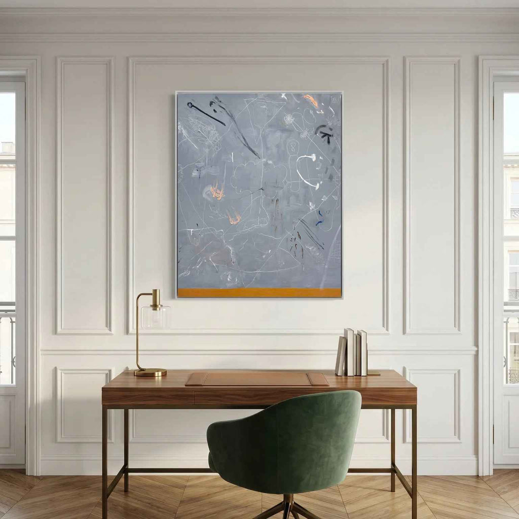 Trace canvas print by Yonatan Levy shown in a room setting