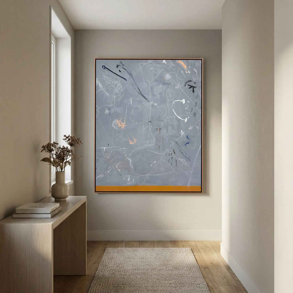 Trace canvas print by Yonatan Levy shown in a room setting