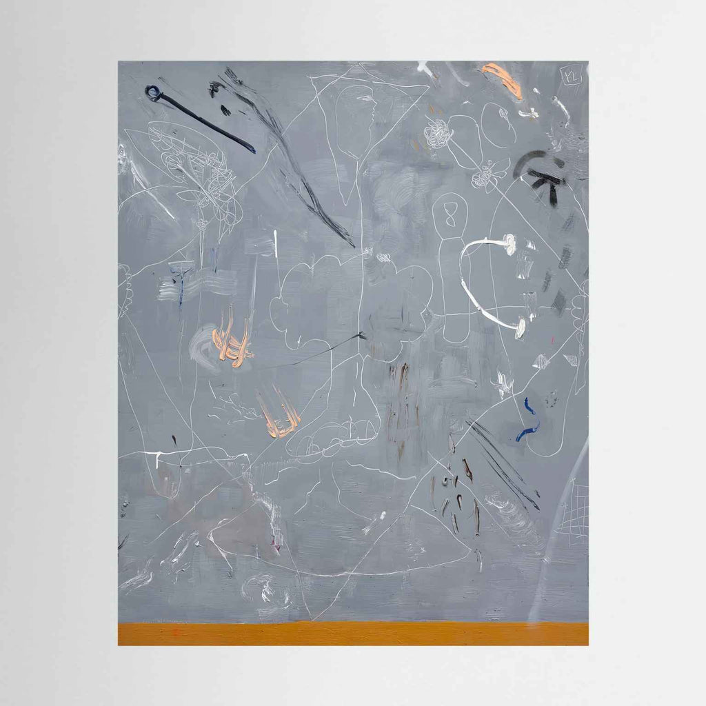Trace canvas print by Yonatan Levy shown in a room setting